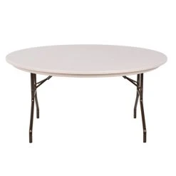 Correll Round Folding Table, 60" Tamper-Resistant Plastic, Mocha Granite -Zown Shop 1003488
