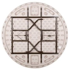 Correll Round Folding Table, 60" Tamper-Resistant Plastic, Mocha Granite -Zown Shop 1003490