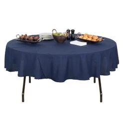 Correll Round Folding Table, 60" Tamper-Resistant Plastic, Mocha Granite