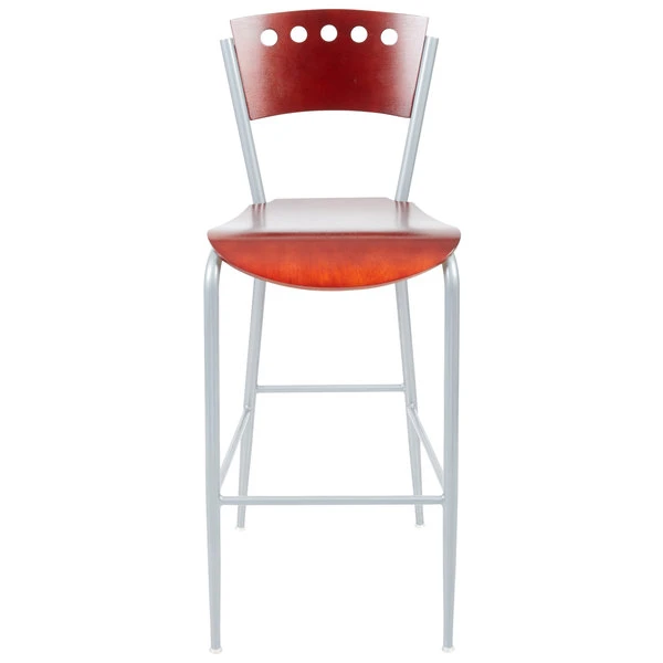 Lancaster Table & Seating Mahogany Finish Bar Height Cafe Chair 4 Lancaster Table & Seating Mahogany Finish Bar Height Cafe Chair - Image 4