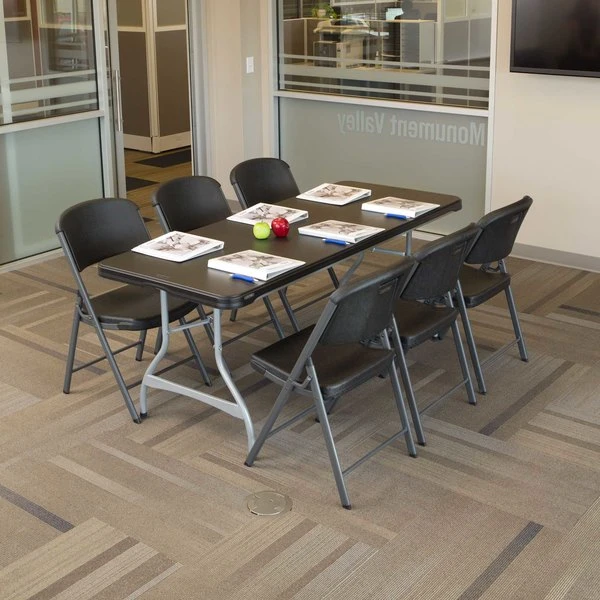 Lifetime 80187 Black Contoured Folding Chair - 4/Pack 6 Lifetime 80187 Black Contoured Folding Chair - 4/Pack - Image 6