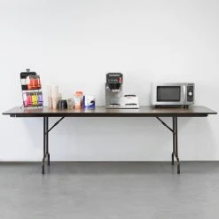 Correll Folding Table, 36" X 96" Melamine Top, Walnut