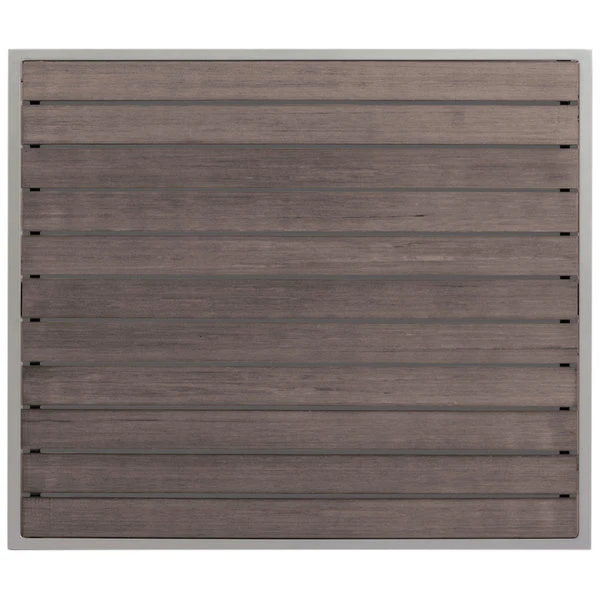 BFM Seating Seaside 31" X 48" Soft Gray Metal Bolt-Down Bar Height Table With Gray Synthetic Teak Top 2 BFM Seating Seaside 31" X 48" Soft Gray Metal Bolt-Down Bar Height Table With Gray Synthetic Teak Top - Image 2