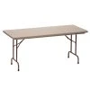 Correll Folding Table, 30" X 60" Tamper-Resistant Plastic, Mocha Granite