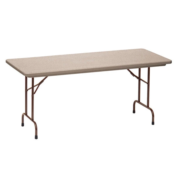 Correll Folding Table, 30" X 60" Tamper-Resistant Plastic, Mocha Granite 1 Correll Folding Table, 30" X 60" Tamper-Resistant Plastic, Mocha Granite