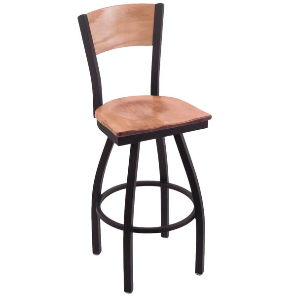 Holland Bar Stool Black Steel NCAA Logo Laser Engraved Bar Height Swivel Chair With Maple Back And Seat 1 Holland Bar Stool Black Steel NCAA Logo Laser Engraved Bar Height Swivel Chair With Maple Back And Seat