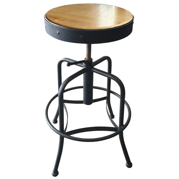 Holland Bar Stool 910BWNAT Black Wrinkle Steel Height Adjustable Stool With Natural Finish Seat 1 Holland Bar Stool 910BWNAT Black Wrinkle Steel Height Adjustable Stool With Natural Finish Seat