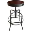 Holland Bar Stool 910CLDC Clear Coat Steel Height Adjustable Stool With Dark Cherry Finish Seat