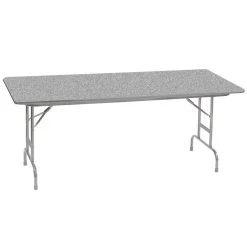 Correll 30" X 60" Rectangular Gray Granite High Pressure Heavy Duty Adjustable Folding Table