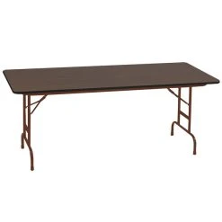 Correll 30" X 60" Rectangular Walnut High Pressure Heavy Duty Adjustable Folding Table
