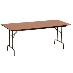 Correll 24" X 72" Rectangular Medium Oak High Pressure Heavy Duty Folding Table