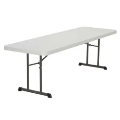 Lifetime 880250 30" X 96" Rectangular Almond Professional-Grade Plastic Folding Table - 18/Pack