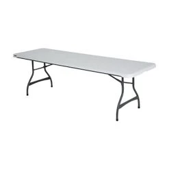 Lifetime 880299 30" X 96" Rectangular White Granite Plastic Nesting Folding Table - 27/Pack