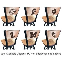 Holland Bar Stool Black Steel NCAA Logo Laser Engraved Bar Height Swivel Chair With Maple Back And Seat 5 Holland Bar Stool Black Steel NCAA Logo Laser Engraved Bar Height Swivel Chair With Maple Back And Seat -Zown Shop 1314981