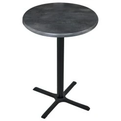 Holland Bar Stool OD211-3036BWOD30RBlkStl 30" Round Black Steel Laminate Outdoor / Indoor Counter Height Table With Cross Base