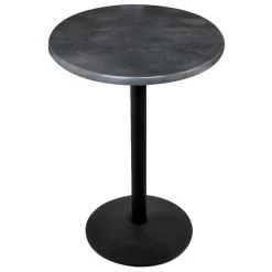 Holland Bar Stool OD214-2242BWOD36RBlkStl 36" Round Black Steel Laminate Outdoor / Indoor Bar Height Table With Round Base
