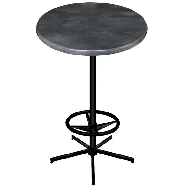 Holland Bar Stool OD21642BWOD30RBlkStl 30" Round Black Steel Laminate Outdoor / Indoor Bar Height Table With Foot Rest Base 1 Holland Bar Stool OD21642BWOD30RBlkStl 30" Round Black Steel Laminate Outdoor / Indoor Bar Height Table With Foot Rest Base