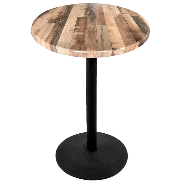 Holland Bar Stool OD214-2242BWOD36RRustic 36" Round Rustic Wood Laminate Outdoor / Indoor Bar Height Table With Round Base 1 Holland Bar Stool OD214-2242BWOD36RRustic 36" Round Rustic Wood Laminate Outdoor / Indoor Bar Height Table With Round Base