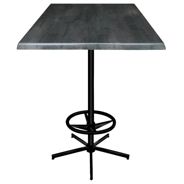 Holland Bar Stool OD21642BWOD36SQBlkStl 36" Square Black Steel Laminate Outdoor / Indoor Bar Height Table With Foot Rest Base 1 Holland Bar Stool OD21642BWOD36SQBlkStl 36" Square Black Steel Laminate Outdoor / Indoor Bar Height Table With Foot Rest Base