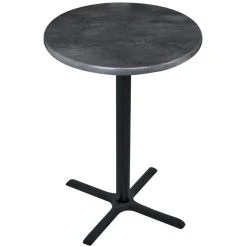 Holland Bar Stool OD211-3042BWOD36RBlkStl 36" Round Black Steel Laminate Outdoor / Indoor Bar Height Table With Cross Base