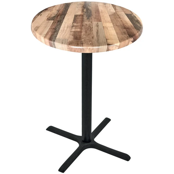 Holland Bar Stool OD211-3042BWOD36RRustic 36" Round Rustic Wood Laminate Outdoor / Indoor Bar Height Table With Cross Base 1 Holland Bar Stool OD211-3042BWOD36RRustic 36" Round Rustic Wood Laminate Outdoor / Indoor Bar Height Table With Cross Base