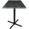 Holland Bar Stool OD211-3042BWOD36SQBlkStl 36" Square Black Steel Laminate Outdoor / Indoor Bar Height Table With Cross Base