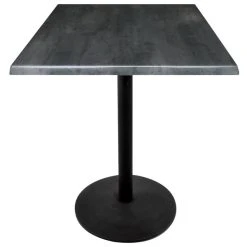 Holland Bar Stool OD214-2230BWOD36SQBlkStl 36" Square Black Steel Laminate Outdoor / Indoor Standard Height Table With Round Base