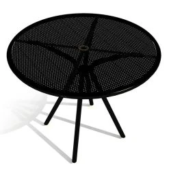 American Tables & Seating American Tables And Seating AB36 36" Black Round Outdoor Table With Umbrella Hole