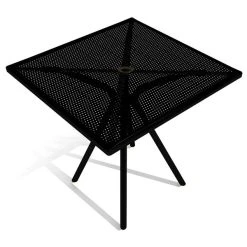 American Tables & Seating American Tables And Seating AB3636 36" X 36" Black Square Outdoor Table With Umbrella Hole