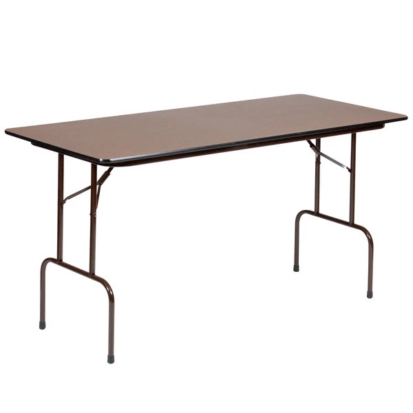 Correll 24" X 72" Walnut Solid High Pressure Heavy Duty Folding Table With Plywood Core 1 Correll 24" X 72" Walnut Solid High Pressure Heavy Duty Folding Table With Plywood Core
