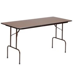 Correll 30" X 60" Walnut Solid High Pressure Heavy Duty Folding Table With Plywood Core