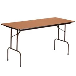 Correll 30" X 96" Medium Oak Solid High Pressure Heavy Duty Folding Table With Plywood Core