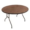 Correll 60" Round Walnut Solid High Pressure Heavy Duty Folding Table With Plywood Core