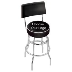 Holland Bar Stool Logo Double Ring Swivel Stool With Padded Back And Seat