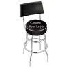 Holland Bar Stool NHL Logo Double Ring Swivel Stool With Padded Back And Seat
