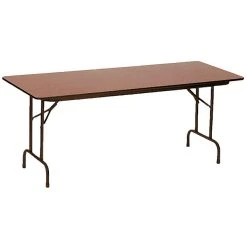 Correll 30" X 60" Medium Oak Solid High Pressure Heavy Duty Adjustable Height Folding Table With Plywood Core