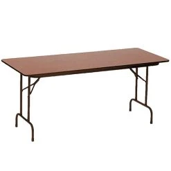 Correll 36" X 72" Medium Oak Solid High Pressure Heavy Duty Adjustable Height Folding Table With Plywood Core