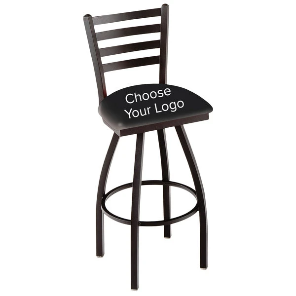 Holland Bar Stool Logo Swivel Stool With Ladder Back And Padded Seat 1 Holland Bar Stool Logo Swivel Stool With Ladder Back And Padded Seat