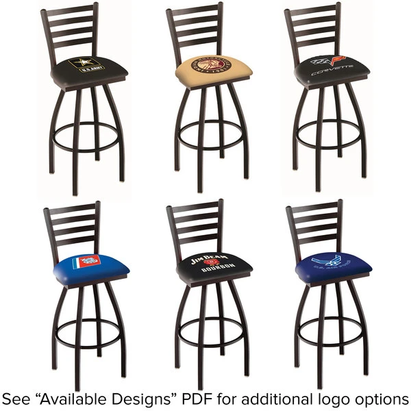 Holland Bar Stool Logo Swivel Stool With Ladder Back And Padded Seat 2 Holland Bar Stool Logo Swivel Stool With Ladder Back And Padded Seat - Image 2