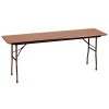 Correll 18" X 60" Rectangular Medium Oak Solid High Pressure Heavy Duty Folding Table With Plywood Core