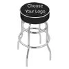 Holland Bar Stool Logo Double Ring Swivel Bar Stool With 4" Padded Seat