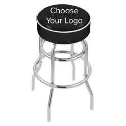 Holland Bar Stool Logo Double Ring Swivel Bar Stool With 4" Padded Seat