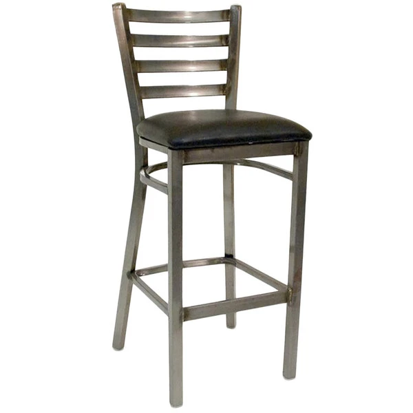 American Tables & Seating 77C-BS-BVS Clear Coated Ladder Back Metal Barstool 1 American Tables & Seating 77C-BS-BVS Clear Coated Ladder Back Metal Barstool