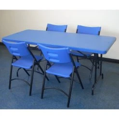 National Public Seating 604 Black Metal Folding Chair With Blue Blow Molded Plastic Back And Seat 7 National Public Seating 604 Black Metal Folding Chair With Blue Blow Molded Plastic Back And Seat -Zown Shop 1407810