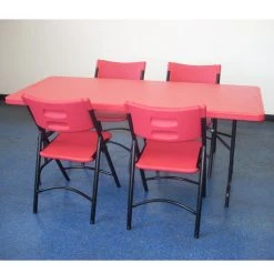 National Public Seating 640 Black Metal Folding Chair With Red Blow Molded Plastic Back And Seat 7 National Public Seating 640 Black Metal Folding Chair With Red Blow Molded Plastic Back And Seat -Zown Shop 1419436