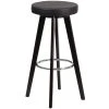 Flash Furniture CH-152601-BK-VY-GG Trenton Series Cappuccino Wood Bar Height Stool With Black Vinyl Seat