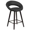 Flash Furniture CH-152551-BK-VY-GG Kelsey Series Cappuccino Wood Counter Height Stool With Black Vinyl Seat