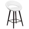 Flash Furniture CH-152551-WH-VY-GG Kelsey Series Cappuccino Wood Counter Height Stool With White Vinyl Seat