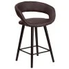Flash Furniture CH-152561-BRN-VY-GG Brynn Series Cappuccino Wood Counter Height Stool With Brown Vinyl Seat