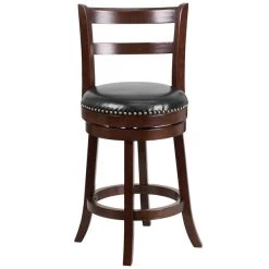 Flash Furniture TA-16026-CA-GG Cappuccino Wood Counter Height Ladder Back Stool With Black Leather Swivel Seat 5 Flash Furniture TA-16026-CA-GG Cappuccino Wood Counter Height Ladder Back Stool With Black Leather Swivel Seat -Zown Shop 1423777